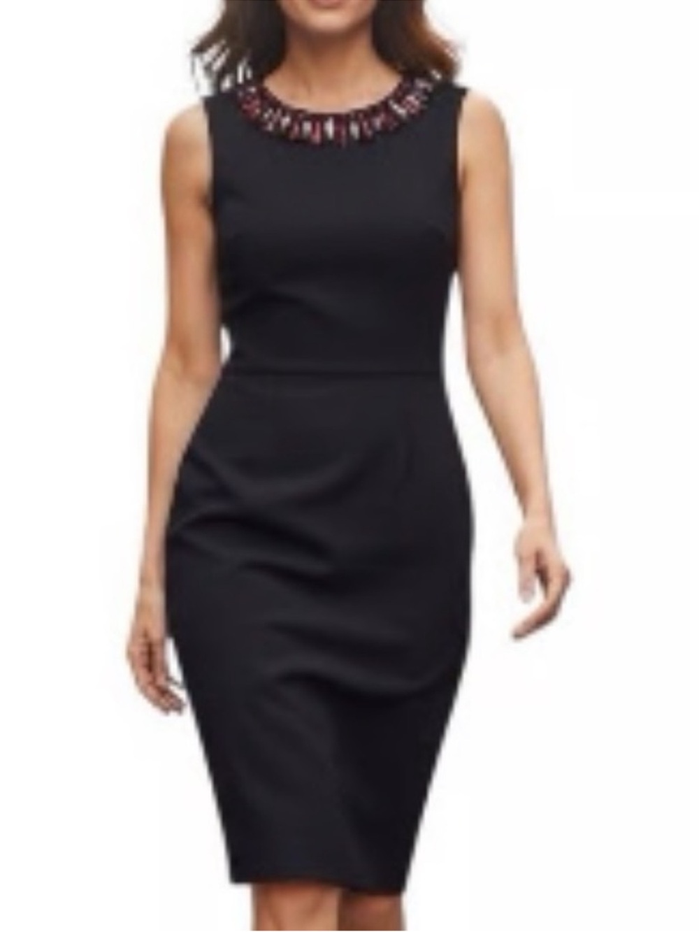 NWT Kate Spade Diane Beaded Neckline Sheath Dress Black Size 8 Retail $428.00